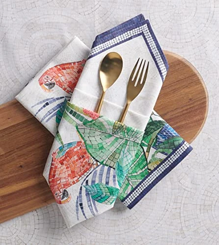 D' Hermine Napkins 100% Cotton Premium 20Inch X 20Inch Decorative Washable Cloth Napkin Easter Table Napkin For Dining, Kitchen, Parties & Camping - Mosaic (Set Of 4) 5 D' Hermine Napkins 100% Cotton Premium 20Inch X 20Inch Decorative Washable Cloth Napkin Easter Table Napkin For Dining, Kitchen, Parties & Camping - Mosaic (Set Of 4) - Image 5