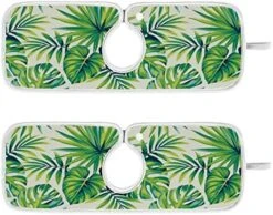 Kcldeci 2 Pack Faucet Mat Splash Guard For Kitchen Sink,Exotic Palm Leaves 23x5 Inch Faucet Handle Drip Catcher Tray Absorbent Mat Fast Dry Mat For Kitchen, Bathroom -Peugeot Shop 51EoQpR6jL. AC 2