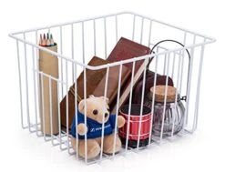 Freezer Baskests Organizer Bins, Freezer Wire Storage Basket Refrigerator Storage Baskets Bins Organizer With Built-in Handles For Cabinets, Pantry, Closets, Bedrooms - Set Of 2