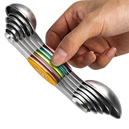 Magnetic Measuring Spoons Set Of 6 Stainless Steel Dual Sided Stackable Teaspoon For Measuring Dry And Liquid Ingredients 1 Magnetic Measuring Spoons Set Of 6 Stainless Steel Dual Sided Stackable Teaspoon For Measuring Dry And Liquid Ingredients