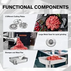 OoGooD Meat Grinder #8, Stainless Steel Meat Mincer With Rifled Head, Large Bite Auger & Sausage Stuffing Function 2/5HP Motor 300W 3-size SS Plates For Home And Kitchen 8 OoGooD Meat Grinder #8, Stainless Steel Meat Mincer With Rifled Head, Large Bite Auger & Sausage Stuffing Function 2/5HP Motor 300W 3-size SS Plates For Home And Kitchen -Peugeot Shop 51EtxwPwRML
