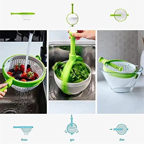 TYYLDZ Salad Spinner Kitchen Vegetable Dryer Cleaner Centrifugal Dehydrating Drain Basket 3 TYYLDZ Salad Spinner Kitchen Vegetable Dryer Cleaner Centrifugal Dehydrating Drain Basket - Image 3