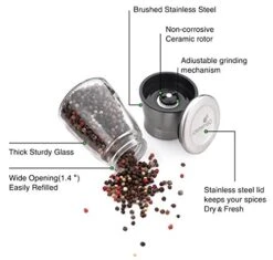Pepper Grinder Or Salt Shaker For Professional Chef - Best Spice Mill With Brushed Stainless Steel, Special Mark, Ceramic Blades And Adjustable Coarseness… (2.5'' X 5.5'') 5 Pepper Grinder Or Salt Shaker For Professional Chef - Best Spice Mill With Brushed Stainless Steel, Special Mark, Ceramic Blades And Adjustable Coarseness… (2.5'' X 5.5'') -Peugeot Shop 51Exnl71L0L