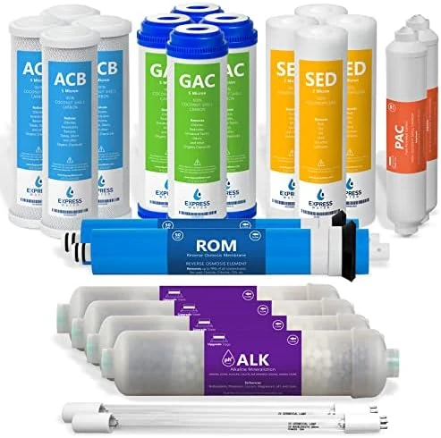 Xpress Water – 1 Year Reverse Osmosis System Filter Set – 11 Filters With 100 GPD RO Membrane, Carbon GAC ACB PAC, Sediment SED, Alkaline, And UV Filters – 10 Inch Size Replacement Water Filters 8 Xpress Water – 1 Year Reverse Osmosis System Filter Set – 11 Filters With 100 GPD RO Membrane, Carbon GAC ACB PAC, Sediment SED, Alkaline, And UV Filters – 10 Inch Size Replacement Water Filters - Image 8