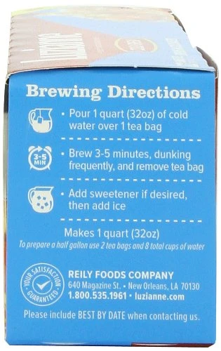 Cold Brew Black Tea Bags, Family Size, Unsweetened, 22 Count Box, Specially Blended For Cold Brew In Water, Clear & Refreshing Home Brewed Southern Iced Tea 4 Cold Brew Black Tea Bags, Family Size, Unsweetened, 22 Count Box, Specially Blended For Cold Brew In Water, Clear & Refreshing Home Brewed Southern Iced Tea - Image 4