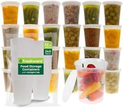 Food Storage Containers [24 Set] 32 Oz Plastic Deli Containers With Lids, Slime, Soup, Meal Prep Containers | BPA Free | Stackable | Leakproof | Microwave/Dishwasher/Freezer Safe -Peugeot Shop 51FEmurqrfL. AC