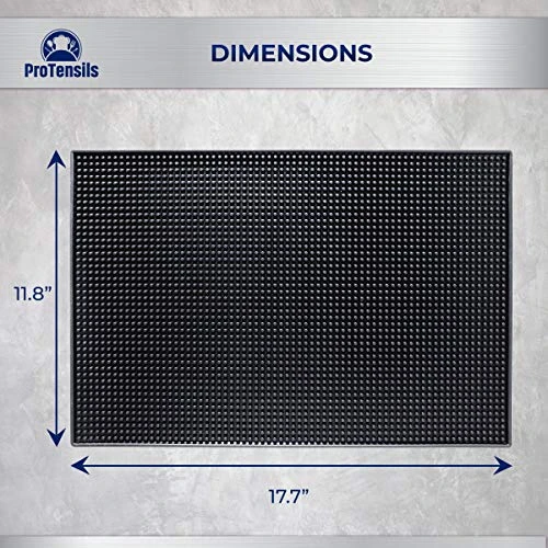 Rubber Bar Mat By ProTensils, 18" X 12", Black Bar Mats, Bar Service Mat, Black Coffee Bar Mat, Spill Mat For Counter-Top (2 Pieces) 2 Rubber Bar Mat By ProTensils, 18" X 12", Black Bar Mats, Bar Service Mat, Black Coffee Bar Mat, Spill Mat For Counter-Top (2 Pieces) - Image 2
