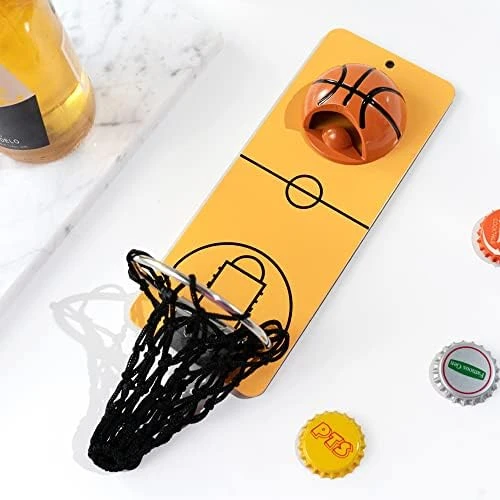 Magnetic Basketball Bottle Opener, Wooden Wall Mounted Opener With Cap Collector Catcher, Ideal Gift For Basketball And Beer Lovers, Use As Kitchen-Yard-Bar Decoration 6 Magnetic Basketball Bottle Opener, Wooden Wall Mounted Opener With Cap Collector Catcher, Ideal Gift For Basketball And Beer Lovers, Use As Kitchen-Yard-Bar Decoration - Image 6