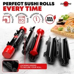 Sushi Making Kit - Sushi Kit For Home Includes Sushi Roller, Sushi Bazooka, Avocado Slicer, Sushi Knife, Sushi Bamboo Rolling Mat, Chop Sticks Pack Reusable, Best Sushi Maker Kit -Peugeot Shop 51FMa4TZWcL