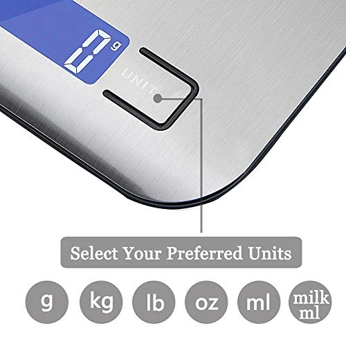 Digital-Scale-Kitchen, Digital Weight Grams And Ounces, 22lb Kitchen Scale 1g/0.05oz Precise Graduation For Cooking Baking And Weight Loss(Silver) 3 Digital-Scale-Kitchen, Digital Weight Grams And Ounces, 22lb Kitchen Scale 1g/0.05oz Precise Graduation For Cooking Baking And Weight Loss(Silver) - Image 3