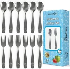 Stainless Steel Kids Silverware Set - Child And Toddler Safe Flatware - Kids Utensil Set - Metal Kids Cutlery Set (Includes 3 Small Kids Spoons & 3 Kids Forks) 12 Stainless Steel Kids Silverware Set - Child And Toddler Safe Flatware - Kids Utensil Set - Metal Kids Cutlery Set (Includes 3 Small Kids Spoons & 3 Kids Forks) -Peugeot Shop 51FQvhxfGL. AC