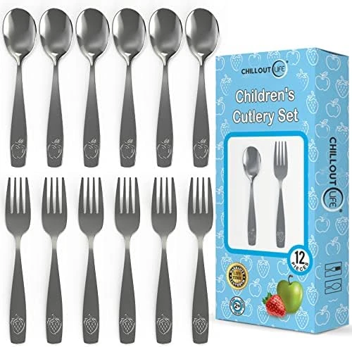 Stainless Steel Kids Silverware Set - Child And Toddler Safe Flatware - Kids Utensil Set - Metal Kids Cutlery Set (Includes 3 Small Kids Spoons & 3 Kids Forks) 6 Stainless Steel Kids Silverware Set - Child And Toddler Safe Flatware - Kids Utensil Set - Metal Kids Cutlery Set (Includes 3 Small Kids Spoons & 3 Kids Forks) - Image 6