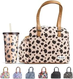 + Fresh Laketown Insulated Lunch Bag, Cooler Bag, For Women, Reusable Lunch Box, Perfect For Work, School, Beach & More, Black Cheetah -Peugeot Shop 51FYiZRZLtL. AC