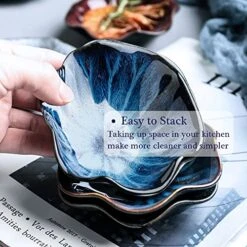 Ceramic Spoon Rests Coffee Tea Mini Flower Spoon Holder,2pcs Sauce Dish,Mini Side Seasoning Dish,Sushi Soy Dipping Bowl,Snack Serving Dishes Kitchen Coffee Station Décor Coffee Accessories -Peugeot Shop 51FaReIYmOL