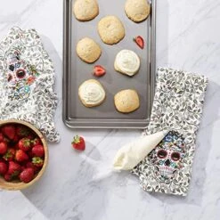 Fiesta Skull & Vine Kitchen Towel Set, Multi, 2 Piece -Peugeot Shop 51FbWg3YhKL