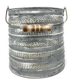 Embossed Metal Bucket Large Utensil Holder Organizer