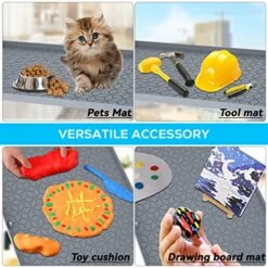 Under Sink Mat For Kitchen, 34"x22" Silicone Waterproof Under Sink Shelf Liner, Flexible Sink Cabinet Organizer Tray, Hold Up To 3.3 Gallons Liquid, Sink Protector Tray With Drain Hole Easy To Clean -Peugeot Shop 51FmrD38d8L