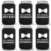 - Wedding Coolies | Groomsman Best Man Chug To Accept Black | 6 Pack | Funny Novelty Neoprene Hugger | Beer Holder | Bachelor Gifts | Quality Can Cooler (6 Pack)