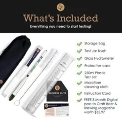 Rewer's Elite Hydrometer & Plastic Test Jar - For Home Brew Beer, Wine, Mead And Kombucha - Deluxe Triple Scale Set, Hardcase And Cloth - Specific Gravity ABV Tester -Peugeot Shop 51FtWDuTycL