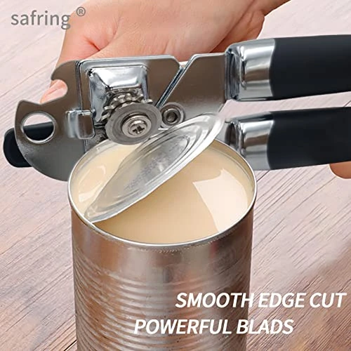 Safring Can Opener Manual, Handheld Strong Heavy Duty Stainless Steel Can Opener, Comfortable Handle, Sharp Blade Smooth Edge, Can Openers With Multifunctional Bottle Opener 4 Safring Can Opener Manual, Handheld Strong Heavy Duty Stainless Steel Can Opener, Comfortable Handle, Sharp Blade Smooth Edge, Can Openers With Multifunctional Bottle Opener - Image 4