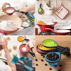 Collapsible Measuring Cups And Spoons - Portable Food Grade Silicone For Liquid & Dry Measuring, 8 Piece Set Kitchen Measuring Tool 6 Collapsible Measuring Cups And Spoons - Portable Food Grade Silicone For Liquid & Dry Measuring, 8 Piece Set Kitchen Measuring Tool -Peugeot Shop 51G06XJZjnL