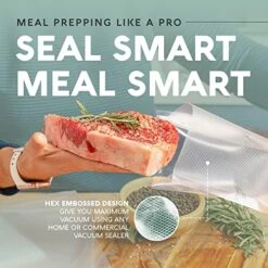 - Vacuum Sealer Bags, Vac Seal Bags For Food Storage, Meal Saver Freezer Vacuum Sealer Bags, Quart Size Sous Vide Bags Vacuum Sealer, Non-BPA, 8 X 12 Inches, Pack Of 200 -Peugeot Shop 51G2BpwYZ3L