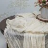 Kra.z Cream Cheesecloth Table Runner 13.3ft Gauze Cheese Cloth Tablecloth 35 X 160 Inches Boho Rustic Sheer Decorations Ivory