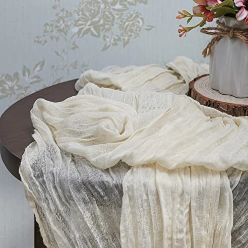 Kra.z Cream Cheesecloth Table Runner 13.3ft Gauze Cheese Cloth Tablecloth 35 X 160 Inches Boho Rustic Sheer Decorations Ivory 1 Kra.z Cream Cheesecloth Table Runner 13.3ft Gauze Cheese Cloth Tablecloth 35 X 160 Inches Boho Rustic Sheer Decorations Ivory