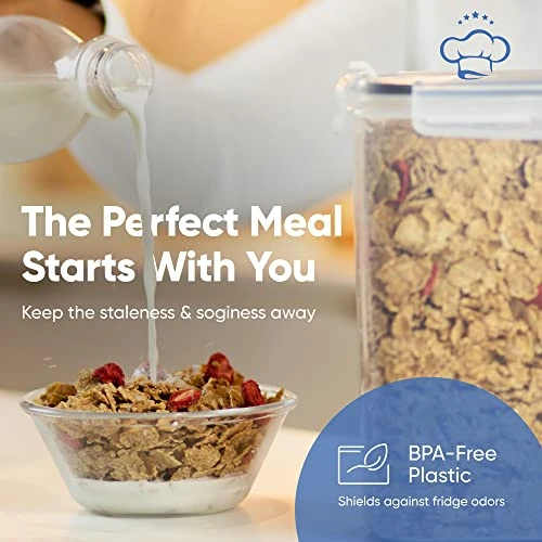 Real Containers Storage Set Large (4L,135.2 Oz), Airtight Food Storage Containers For Kitchen & Pantry Organization, Cereal Storage Container Set For Crunchiness, BPA Free Dispenser Keepers 4 Real Containers Storage Set Large (4L,135.2 Oz), Airtight Food Storage Containers For Kitchen & Pantry Organization, Cereal Storage Container Set For Crunchiness, BPA Free Dispenser Keepers - Image 4