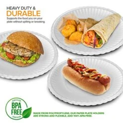 9” Paper Plate Holder In White (12 Count) - Paper Plate Holders Plastic Heavy Duty - Plastic Paper Plate Holder - Woven Paper Plate Holder - Paper Plate Holders Reusable -Peugeot Shop 51GE6oVXVTL