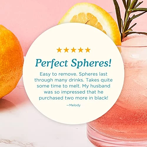 Set Of 2 Silicone Ice Sphere Molds, Stackable 2.5-Inch Ice Ball Maker, Keep Drinks Colder Longer With Less Dilution, Leak-free, Easy-Release, Black 5 Set Of 2 Silicone Ice Sphere Molds, Stackable 2.5-Inch Ice Ball Maker, Keep Drinks Colder Longer With Less Dilution, Leak-free, Easy-Release, Black - Image 5