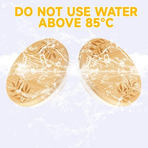 Yogurt Jar Lids Set Bamboo Jar Lids Wooden Lids Compatible With Oui Yogurt Jars Round Reusable Canning Lids Covers For Yogurt Jars With Silicone Sealing Rings For Yogurt Food Storage (6) 2 Yogurt Jar Lids Set Bamboo Jar Lids Wooden Lids Compatible With Oui Yogurt Jars Round Reusable Canning Lids Covers For Yogurt Jars With Silicone Sealing Rings For Yogurt Food Storage (6) - Image 2