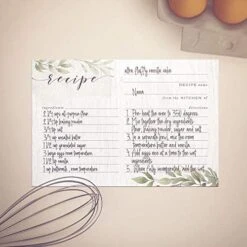 Farmhouse Greenery Recipe Cards From Dashleigh, 48 Cards, 4x6 Inches, Sage Green And White, Water-Resistant And Double-Sided (Farmhouse Recipe Cards) -Peugeot Shop 51GFwBG29BL