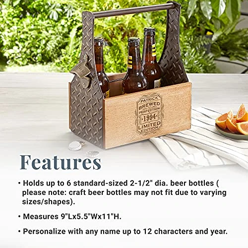 Let's Make Memories Personalized Beer Caddy - Brews On The Go - For Dad, Grandpa - For Father's Day - 9" L X 5.5" W X 11" H 3 Let's Make Memories Personalized Beer Caddy - Brews On The Go - For Dad, Grandpa - For Father's Day - 9" L X 5.5" W X 11" H - Image 3