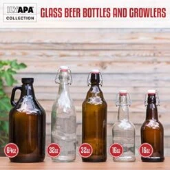 16 Ounce Amber Swing Top Glass Beer Bottles For Home Brewing - Carbonated Drinks, Kombucha, Kefir, Soda, Juice, Fermentation, Glass Bottle With Airtight Rubber Seal Flip Caps -Peugeot Shop 51GLKLFnhwL