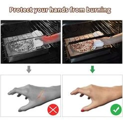 3 Pack BESEGO Oven Rack Shields, Heat Resistant Silicone Oven Rack Cover Prevent Hand & Arm Against Burns, Scars & Injuries - 14 Inches Long -Peugeot Shop 51GLr9az4TL