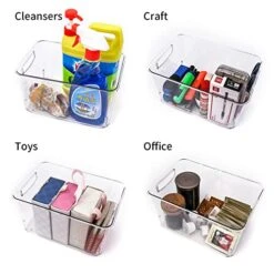 TP Refrigerator Organizer With Handles, Food Storage Bins Storage Box Perfect For Kitchen Organization Or Pantry Storage, 10" X 6.6" X 5.3" (2 Packs) -Peugeot Shop 51GPksdQISL