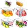 Large Clear Plastic Storage Bins With Lids - 6 Pack Stackable Bins For Pantry Organization, Office, And Bathroom Kitchen