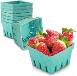 [44 Pack] Quart Green Molded Pulp Fiber Berry Basket Produce Vented Container For Fruit And Vegetable, Farmer Market, Grocery Stores And Backyard Party -Peugeot Shop 51GRY0SFg7L. AC