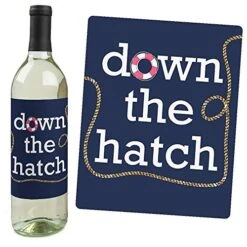 Big Dot Of Happiness Last Sail Before The Veil - Nautical Bridal Shower And Bachelorette Party Gift For Women - Wine Bottle Label Stickers - Set Of 4