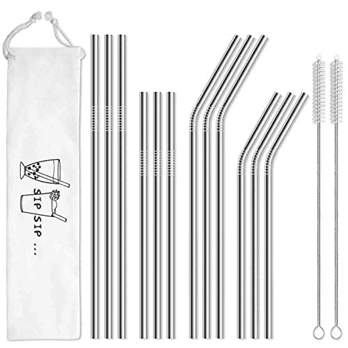 Iware 12-Pack Reusable Stainless Steel Metal Straws With Case - Long Drinking Straws For 30 Oz And 20 Oz Tumblers Yeti Dishwasher Safe - 2 Cleaning Brushes Included 1 Iware 12-Pack Reusable Stainless Steel Metal Straws With Case - Long Drinking Straws For 30 Oz And 20 Oz Tumblers Yeti Dishwasher Safe - 2 Cleaning Brushes Included