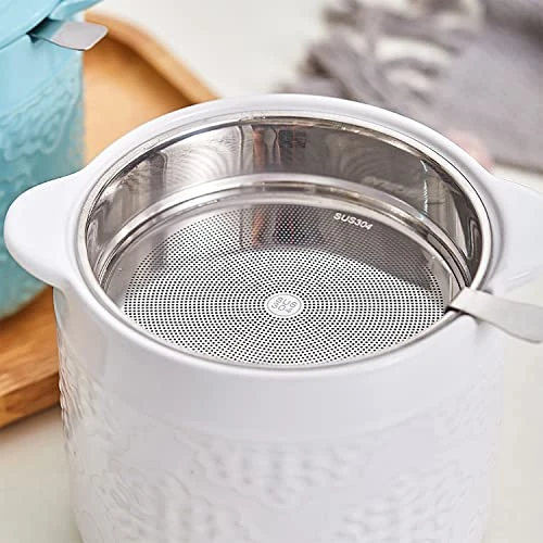 Ceramic Bacon Grease Container With Strainer,Grease Can With Filter,Cooking Oil Filter;Oil Container,1.2L Grease Catcher For Kitchen With Strainer,Frying Oil Storage Can 2 Ceramic Bacon Grease Container With Strainer,Grease Can With Filter,Cooking Oil Filter;Oil Container,1.2L Grease Catcher For Kitchen With Strainer,Frying Oil Storage Can - Image 2