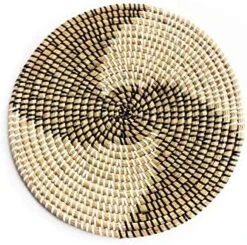 Basket Wall Decor Boho - Round Rattan Serving Tray - Decorative Seagrass Tray - Hanging Wall Basket Decor - Dining Table Decor - Woven Tray (35cm/13.7in) -Peugeot Shop 51GZV01TIVL. AC
