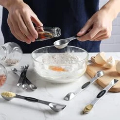 Agnetic Measuring Spoons Set Dual Sided Stackable Stainless Steel Long Handle Teaspoon Measuring Spoons For Measuring Dry And Liquid Ingredients Fits In Spice Jars, Set Of 8 -Peugeot Shop 51GbtzW8O3L