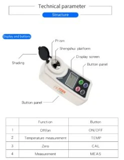 FENGTU Brix Refractometer Sugar Range 0-55%,Suitable For Fruits Vegetables -Peugeot Shop 51Gdxa8ZAEL