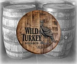 WSLHFEO Wild Turkey Bourbon Barrel Lid Wood Wall Art Kentucky.