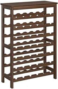 Songmics 42-Bottle Wine Rack Free Standing Floor, 7-Tier Display Wine Storage Shelves With Table Top, Bamboo Wobble-Free Bottle Holder For Kitchen Bar Dining Room Living Room, Espresso UKWR27BR -Peugeot Shop 51Gj pegDYL. AC
