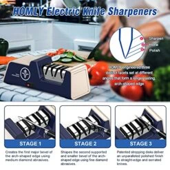 Professional Electric Knife Sharpeners For Kitchen Knives With Diamond Abrasives And Precision Angle Guides, Multifunctional 3-Stage Slots, Applicable To Straight Knife And Ceramic Knife -Peugeot Shop 51GkJfo31ZL