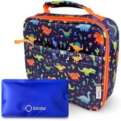 Dinosaur Lunch Box With For Boys With Ice Pack, Insulated Bag For Toddlers Kids Girls Baby Boy Daycare Pre-School Kindergarten, Container Boxes For Small Kid Snacks Lunches, BPA Free, Blue Orange Dino -Peugeot Shop 51GkXe93RTL. AC