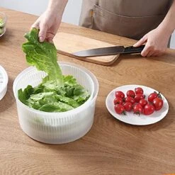HEIMP Dryer Manual Rotation Salad Spinner Vegetables Lettuce Fruit Washer Dryer Drainer Crisper Strainer, Perfect For Washing & Drying Vegetables Kitchen Slicer -Peugeot Shop 51Gn1SRN6dL